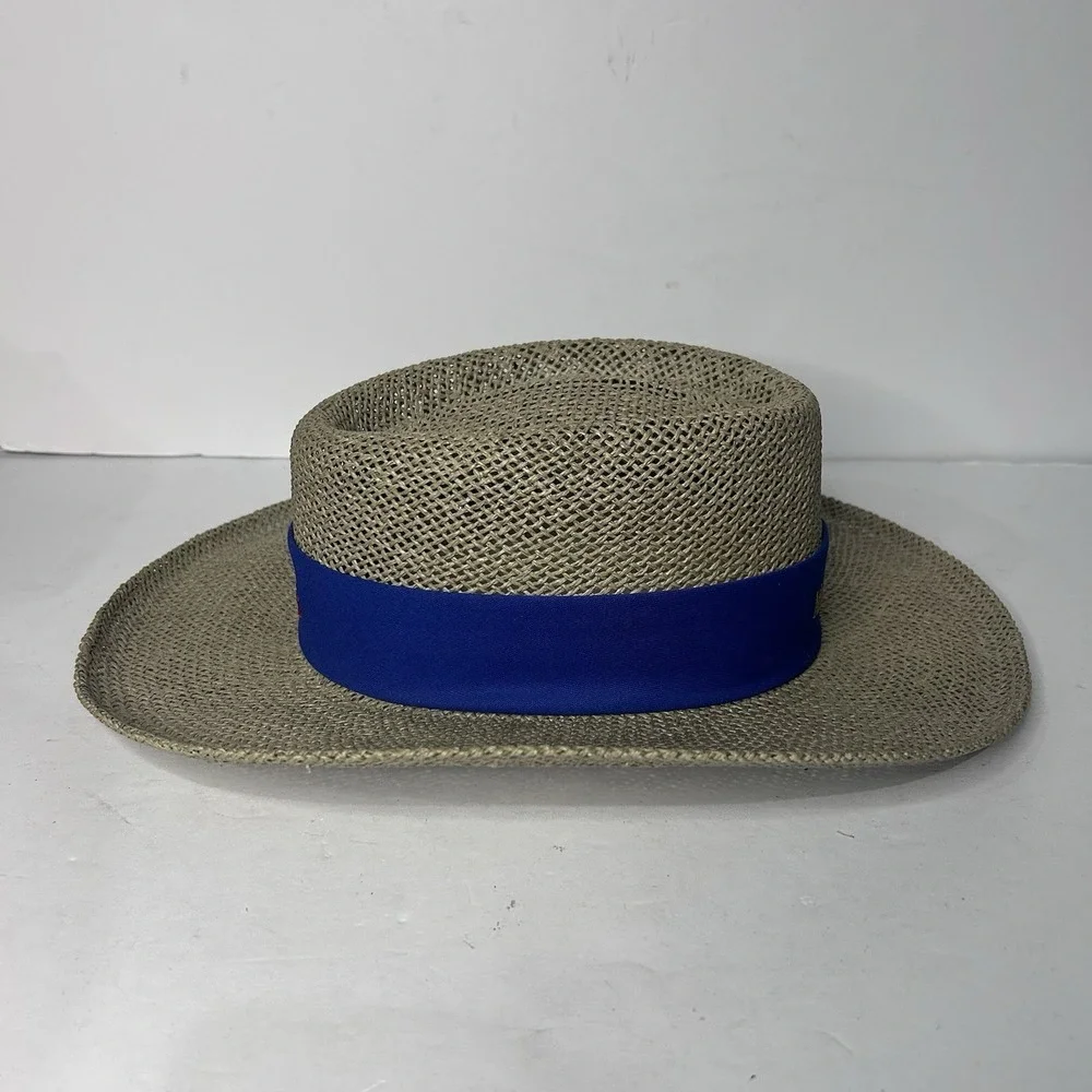 Vintage Hanes 1996 Atlanta Olympics Blue Band Straw Volunteer Hat OSFM